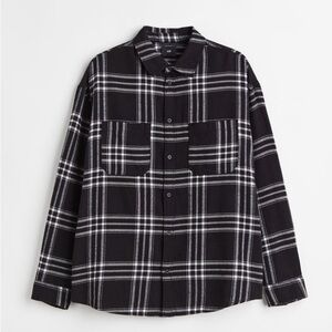 Divided Monochrome Checkered Button Down Shirt